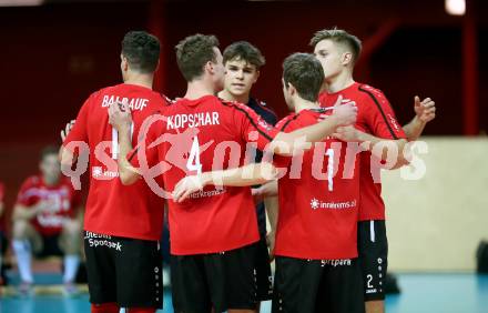 Volleyball Bundesliga. Woerthersee Loewen gegen UVC Ried. Jubel (Woerthersee Loewen).  Klagenfurt, am 7.11.2020.
Foto: Kuess
---
pressefotos, pressefotografie, kuess, qs, qspictures, sport, bild, bilder, bilddatenbank