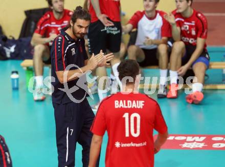 Volleyball Bundesliga. Woerthersee Loewen gegen UVC Ried. Trainer KOTSILIANOS Georgios (Woerthersee Loewen).  Klagenfurt, am 7.11.2020.
Foto: Kuess
---
pressefotos, pressefotografie, kuess, qs, qspictures, sport, bild, bilder, bilddatenbank