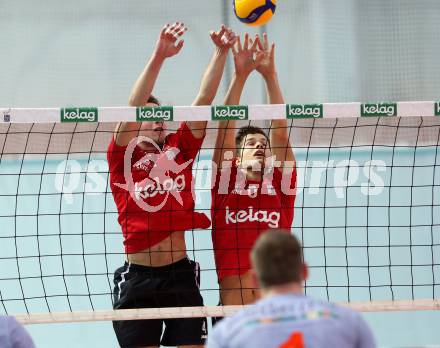 Volleyball Bundesliga. Woerthersee Loewen gegen UVC Ried. KOPSCHAR Arwin, WULTSCH Mathias Daniel (Woerthersee Loewen).  Klagenfurt, am 7.11.2020.
Foto: Kuess
---
pressefotos, pressefotografie, kuess, qs, qspictures, sport, bild, bilder, bilddatenbank