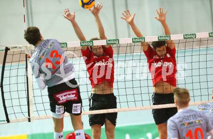 Volleyball Bundesliga. Woerthersee Loewen gegen UVC Ried. KOPSCHAR Arwin, WULTSCH Mathias Daniel (Woerthersee Loewen).  Klagenfurt, am 7.11.2020.
Foto: Kuess
---
pressefotos, pressefotografie, kuess, qs, qspictures, sport, bild, bilder, bilddatenbank