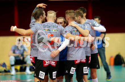 Volleyball Bundesliga. Woerthersee Loewen gegen UVC Ried. Jubel  (UVC Ried).  Klagenfurt, am 7.11.2020.
Foto: Kuess
---
pressefotos, pressefotografie, kuess, qs, qspictures, sport, bild, bilder, bilddatenbank