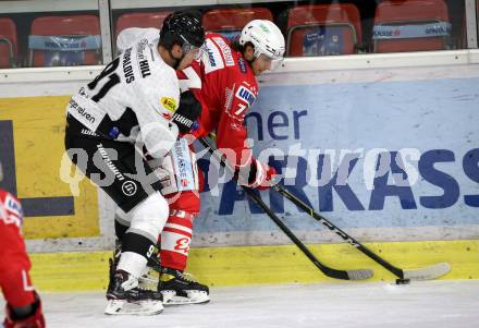 EBEL. Eishockey Bundesliga. KAC gegen	Dornbirn Bulldogs. Niklas Andre Wuerschl,   (KAC),  Nikita Jevpalovs (Dornbirn). Klagenfurt, am 9.11.2020.
Foto: Kuess
www.qspictures.net

---
pressefotos, pressefotografie, kuess, qs, qspictures, sport, bild, bilder, bilddatenbank