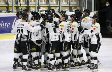 EBEL. Eishockey Bundesliga. KAC gegen	Dornbirn Bulldogs. Torjubel  (Dornbirn). Klagenfurt, am 9.11.2020.
Foto: Kuess
www.qspictures.net

---
pressefotos, pressefotografie, kuess, qs, qspictures, sport, bild, bilder, bilddatenbank