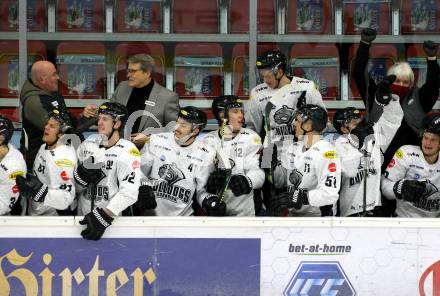 EBEL. Eishockey Bundesliga. KAC gegen	Dornbirn Bulldogs. Torjubel  (Dornbirn). Klagenfurt, am 9.11.2020.
Foto: Kuess
www.qspictures.net

---
pressefotos, pressefotografie, kuess, qs, qspictures, sport, bild, bilder, bilddatenbank