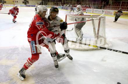 EBEL. Eishockey Bundesliga. KAC gegen	Dornbirn Bulldogs. Lukas Haudum,  (KAC), Ramon Schnetzer (Dornbirn). Klagenfurt, am 9.11.2020.
Foto: Kuess
www.qspictures.net

---
pressefotos, pressefotografie, kuess, qs, qspictures, sport, bild, bilder, bilddatenbank