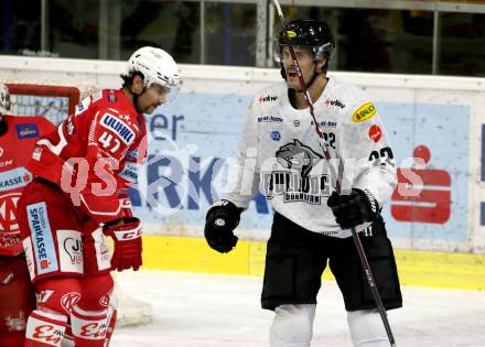 EBEL. Eishockey Bundesliga. KAC gegen	Dornbirn Bulldogs.  Torjubel  Andrew Michael Yogan  (Dornbirn). Klagenfurt, am 9.11.2020.
Foto: Kuess
www.qspictures.net

---
pressefotos, pressefotografie, kuess, qs, qspictures, sport, bild, bilder, bilddatenbank