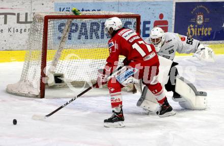 EBEL. Eishockey Bundesliga. KAC gegen	Dornbirn Bulldogs.  Manuel Ganahl,  (KAC), Oskar Oestlund (Dornbirn). Klagenfurt, am 9.11.2020.
Foto: Kuess
www.qspictures.net

---
pressefotos, pressefotografie, kuess, qs, qspictures, sport, bild, bilder, bilddatenbank
