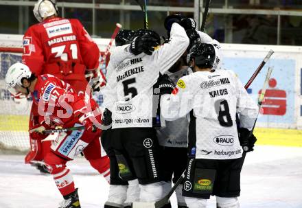 EBEL. Eishockey Bundesliga. KAC gegen	Dornbirn Bulldogs.  Torjubel   (Dornbirn). Klagenfurt, am 9.11.2020.
Foto: Kuess
www.qspictures.net

---
pressefotos, pressefotografie, kuess, qs, qspictures, sport, bild, bilder, bilddatenbank