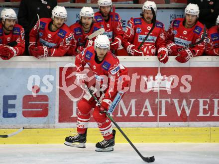 EBEL. Eishockey Bundesliga. KAC gegen	Dornbirn Bulldogs. Kele Steffler (KAC). Klagenfurt, am 9.11.2020.
Foto: Kuess
www.qspictures.net

---
pressefotos, pressefotografie, kuess, qs, qspictures, sport, bild, bilder, bilddatenbank