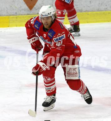 EBEL. Eishockey Bundesliga. KAC gegen	Dornbirn Bulldogs. Johannes Bischofberger (KAC). Klagenfurt, am 9.11.2020.
Foto: Kuess
www.qspictures.net

---
pressefotos, pressefotografie, kuess, qs, qspictures, sport, bild, bilder, bilddatenbank