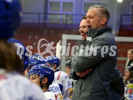 EBEL. Eishockey Bundesliga. VSV gegen Dornbirn Bulldogs. Trainer Dan Ceman, Co-Trainer Marco Pewal  (VSV). Villach, am 10.11.2020.
Foto: Kuess
www.qspictures.net
---
pressefotos, pressefotografie, kuess, qs, qspictures, sport, bild, bilder, bilddatenbank