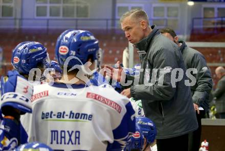 EBEL. Eishockey Bundesliga. VSV gegen Dornbirn Bulldogs. Trainer Dan Ceman  (VSV). Villach, am 10.11.2020.
Foto: Kuess
www.qspictures.net
---
pressefotos, pressefotografie, kuess, qs, qspictures, sport, bild, bilder, bilddatenbank