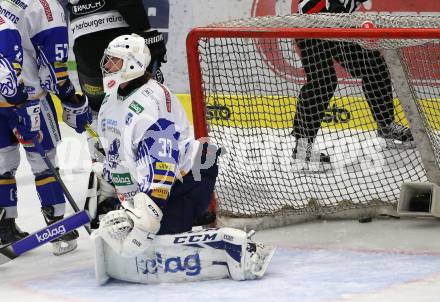 EBEL. Eishockey Bundesliga. VSV gegen Dornbirn Bulldogs. Kristers Gudlevskis  (Dornbirn). Villach, am 10.11.2020.
Foto: Kuess
www.qspictures.net
---
pressefotos, pressefotografie, kuess, qs, qspictures, sport, bild, bilder, bilddatenbank