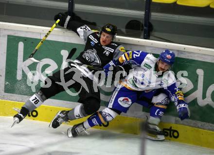 EBEL. Eishockey Bundesliga. VSV gegen Dornbirn Bulldogs.  Daniel Wachter,  (VSV), Sam Antonitsch (Dornbirn). Villach, am 10.11.2020.
Foto: Kuess
www.qspictures.net
---
pressefotos, pressefotografie, kuess, qs, qspictures, sport, bild, bilder, bilddatenbank