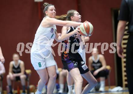 Basketball Damen Superliga 2020/2021. Grunddurchgang 5. Runde.  KOS Celovec Damen gegen Vienna United PSV Capricorns. Alina Seher, (KOS Celovec), Emma Chechova (Vienna). Klagenfurt, am 14.11.2020.
Foto: Kuess
www.qspictures.net

---
pressefotos, pressefotografie, kuess, qs, qspictures, sport, bild, bilder, bilddatenbank