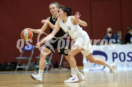 Basketball Damen Superliga 2020/2021. Grunddurchgang 5. Runde.  KOS Celovec Damen gegen Vienna United PSV Capricorns. Patricia Struhar, (KOS Celovec), Marie-Christine Loderer (Vienna). Klagenfurt, am 14.11.2020.
Foto: Kuess
www.qspictures.net

---
pressefotos, pressefotografie, kuess, qs, qspictures, sport, bild, bilder, bilddatenbank