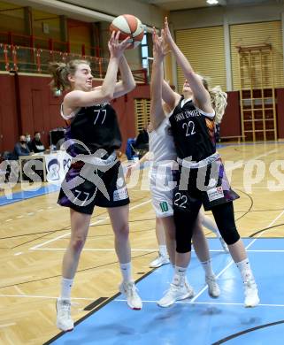 Basketball Damen Superliga 2020/2021. Grunddurchgang 5. Runde.  KOS Celovec Damen gegen Vienna United PSV Capricorns. Anna Kowatsch (KOS Celovec),Veronika Heiss, Bettina Kunz  (Vienna). Klagenfurt, am 14.11.2020.
Foto: Kuess
www.qspictures.net

---
pressefotos, pressefotografie, kuess, qs, qspictures, sport, bild, bilder, bilddatenbank