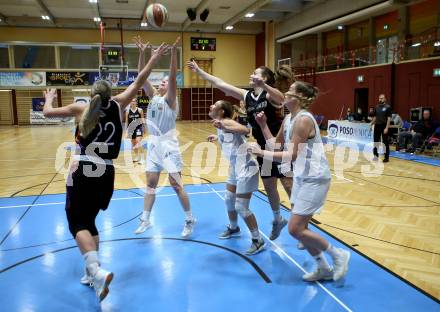 Basketball Damen Superliga 2020/2021. Grunddurchgang 5. Runde.  KOS Celovec Damen gegen Vienna United PSV Capricorns. Antonia Ronacher Tina More, Nikolina Sofric (KOS Celovec), Bettina Kunz, Agueda Trujillo (Vienna). Klagenfurt, am 14.11.2020.
Foto: Kuess
www.qspictures.net

---
pressefotos, pressefotografie, kuess, qs, qspictures, sport, bild, bilder, bilddatenbank