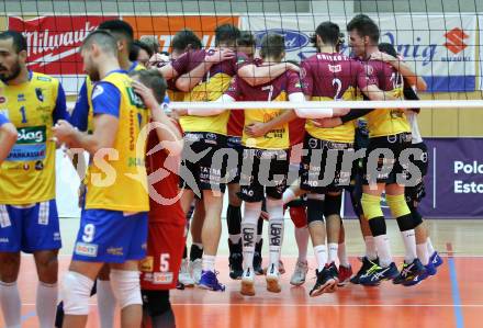 Volleyball. CEV Cup. SK Zadruga Aich/Dob gegen VK Dukla Liberec (CZE).   Jubel Liberec. Bleiburg, am 18.11.2020.
Foto: Kuess
www.qspictures.net
---
pressefotos, pressefotografie, kuess, qs, qspictures, sport, bild, bilder, bilddatenbank