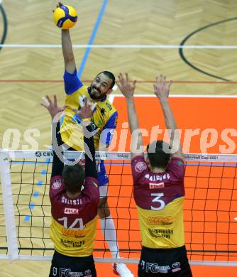 Volleyball. CEV Cup. SK Zadruga Aich/Dob gegen VK Dukla Liberec (CZE).   De Souza Maciel Daniel (Aich/Dob). Bleiburg, am 18.11.2020.
Foto: Kuess
www.qspictures.net
---
pressefotos, pressefotografie, kuess, qs, qspictures, sport, bild, bilder, bilddatenbank