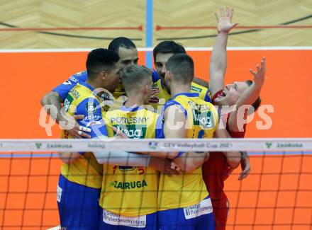 Volleyball. CEV Cup. SK Zadruga Aich/Dob gegen VK Dukla Liberec (CZE).  Jubel (Aich/Dob). Bleiburg, am 18.11.2020.
Foto: Kuess
www.qspictures.net
---
pressefotos, pressefotografie, kuess, qs, qspictures, sport, bild, bilder, bilddatenbank