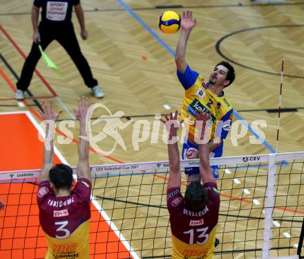 Volleyball. CEV Cup. SK Zadruga Aich/Dob gegen VK Dukla Liberec (CZE).   Maximilian Landfahrer (Aich/Dob). Bleiburg, am 18.11.2020.
Foto: Kuess
www.qspictures.net
---
pressefotos, pressefotografie, kuess, qs, qspictures, sport, bild, bilder, bilddatenbank