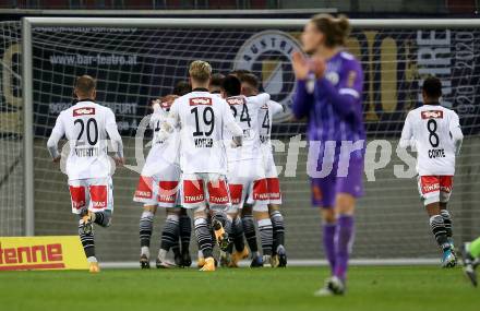 Fussball 2. Liga. SK Austria Klagenfurt gegen FC Wacker Innsbruck.  Torjubel (Innsbruck). Klagenfurt, am 20.11.2020.
Foto: Kuess
www.qspictures.net
---
pressefotos, pressefotografie, kuess, qs, qspictures, sport, bild, bilder, bilddatenbank