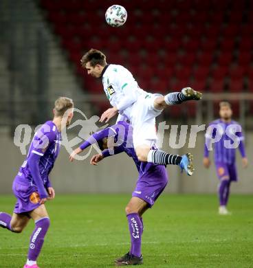 Fussball 2. Liga. SK Austria Klagenfurt gegen FC Wacker Innsbruck.  Darijo Pecirep (Klagenfurt), Markus Wostry (Innsbruck). Klagenfurt, am 20.11.2020.
Foto: Kuess
www.qspictures.net
---
pressefotos, pressefotografie, kuess, qs, qspictures, sport, bild, bilder, bilddatenbank