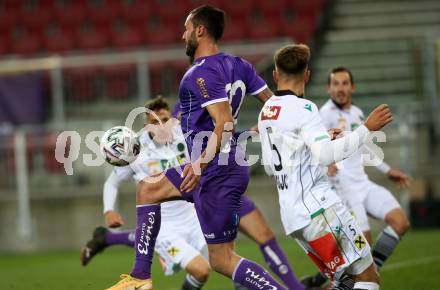 Fussball 2. Liga. SK Austria Klagenfurt gegen FC Wacker Innsbruck.  Markus Pink (Klagenfurt), Darijo Grujcic (Innsbruck). Klagenfurt, am 20.11.2020.
Foto: Kuess
www.qspictures.net
---
pressefotos, pressefotografie, kuess, qs, qspictures, sport, bild, bilder, bilddatenbank