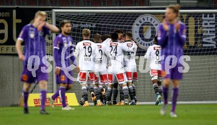Fussball 2. Liga. SK Austria Klagenfurt gegen FC Wacker Innsbruck.  Torjubel (Innsbruck). Klagenfurt, am 20.11.2020.
Foto: Kuess
www.qspictures.net
---
pressefotos, pressefotografie, kuess, qs, qspictures, sport, bild, bilder, bilddatenbank