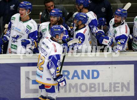 EBEL. Eishockey Bundesliga. VSV gegen spusu Vienna Capitals.  Torjubel Benjamin Lanzinger (VSV). Villach, am 21.11.2020.
Foto: Kuess
www.qspictures.net
---
pressefotos, pressefotografie, kuess, qs, qspictures, sport, bild, bilder, bilddatenbank