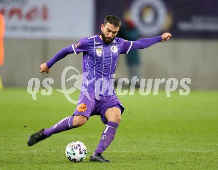 Fussball 2. Liga. SK Austria Klagenfurt gegen FC Wacker Innsbruck.  Kosmas Gkezos (Klagenfurt). Klagenfurt, am 20.11.2020.
Foto: Kuess
www.qspictures.net
---
pressefotos, pressefotografie, kuess, qs, qspictures, sport, bild, bilder, bilddatenbank