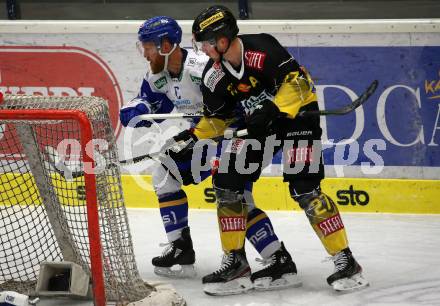 EBEL. Eishockey Bundesliga. VSV gegen spusu Vienna Capitals. Jamie Fraser,   (VSV), Ty Loney (Vienna). Villach, am 21.11.2020.
Foto: Kuess
www.qspictures.net
---
pressefotos, pressefotografie, kuess, qs, qspictures, sport, bild, bilder, bilddatenbank