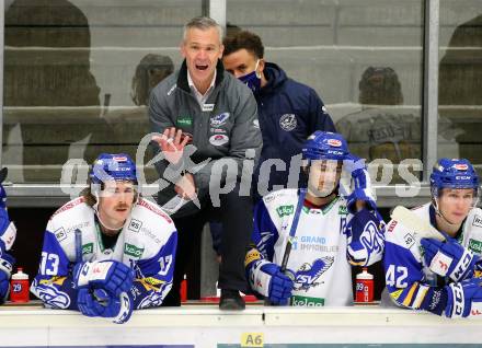 EBEL. Eishockey Bundesliga. VSV gegen spusu Vienna Capitals.  Trainer Dan Ceman (VSV). Villach, am 21.11.2020.
Foto: Kuess
www.qspictures.net
---
pressefotos, pressefotografie, kuess, qs, qspictures, sport, bild, bilder, bilddatenbank