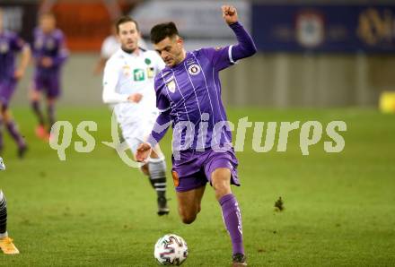 Fussball 2. Liga. SK Austria Klagenfurt gegen FC Wacker Innsbruck.   Darijo Pecirep (Klagenfurt). Klagenfurt, am 20.11.2020.
Foto: Kuess
www.qspictures.net
---
pressefotos, pressefotografie, kuess, qs, qspictures, sport, bild, bilder, bilddatenbank