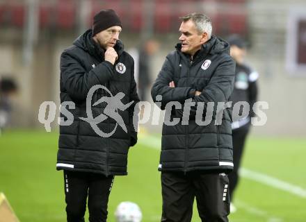 Fussball 2. Liga. SK Austria Klagenfurt gegen FC Wacker Innsbruck.  Co-Trainer Martin Lassnig,  Trainer Robert Micheu (Klagenfurt). Klagenfurt, am 20.11.2020.
Foto: Kuess
www.qspictures.net
---
pressefotos, pressefotografie, kuess, qs, qspictures, sport, bild, bilder, bilddatenbank