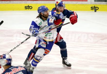 EBEL. Eishockey Bundesliga. VSV gegen EC Red Bull Salzburg. Martin Ulmer,   (VSV), John Hughes (Salzburg). Villach, am 25.11.2020.
Foto: Kuess
www.qspictures.net
---
pressefotos, pressefotografie, kuess, qs, qspictures, sport, bild, bilder, bilddatenbank
