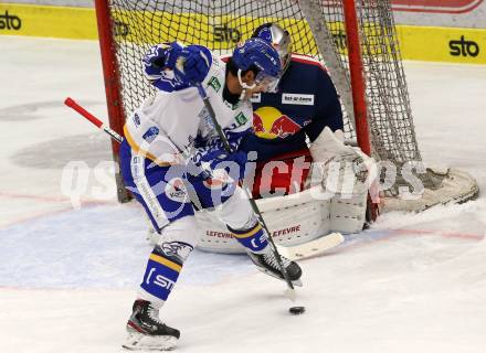 EBEL. Eishockey Bundesliga. VSV gegen EC Red Bull Salzburg. Sahir Gill, (VSV), Jean Philippe Lamoureux   (Salzburg). Villach, am 25.11.2020.
Foto: Kuess
www.qspictures.net
---
pressefotos, pressefotografie, kuess, qs, qspictures, sport, bild, bilder, bilddatenbank