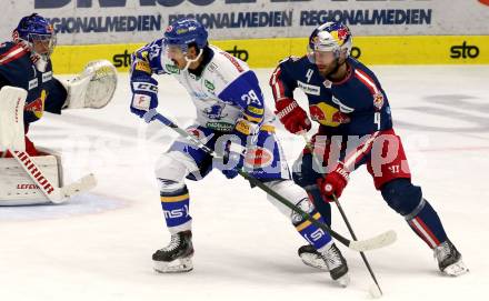 EBEL. Eishockey Bundesliga. VSV gegen EC Red Bull Salzburg.  Sahir Gill,  (VSV), Taylor Chorney (Salzburg). Villach, am 25.11.2020.
Foto: Kuess
www.qspictures.net
---
pressefotos, pressefotografie, kuess, qs, qspictures, sport, bild, bilder, bilddatenbank