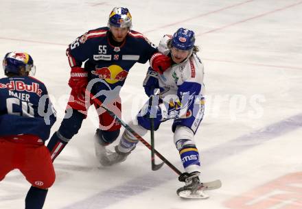 EBEL. Eishockey Bundesliga. VSV gegen EC Red Bull Salzburg.  Chris Collins,  (VSV), Lukas Schreier (Salzburg). Villach, am 25.11.2020.
Foto: Kuess
www.qspictures.net
---
pressefotos, pressefotografie, kuess, qs, qspictures, sport, bild, bilder, bilddatenbank