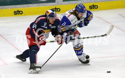 EBEL. Eishockey Bundesliga. VSV gegen EC Red Bull Salzburg.  Christof Wappis,  (VSV), Oskar Maier (Salzburg). Villach, am 25.11.2020.
Foto: Kuess
www.qspictures.net
---
pressefotos, pressefotografie, kuess, qs, qspictures, sport, bild, bilder, bilddatenbank