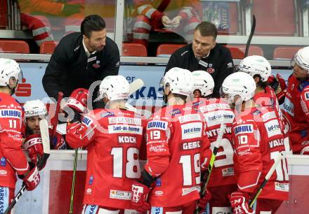 EBEL. Eishockey Bundesliga. KAC gegen	spusu Vienna Capitals. Co-Trainer David Joseph Fischer, Trainer Andrej Hocevar (KAC). Klagenfurt, am 29.11.2020.
Foto: Kuess
www.qspictures.net

---
pressefotos, pressefotografie, kuess, qs, qspictures, sport, bild, bilder, bilddatenbank