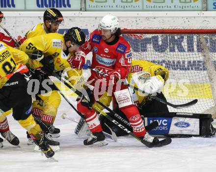 EBEL. Eishockey Bundesliga. KAC gegen	spusu Vienna Capitals. Samuel Witting,  (KAC), Mario Fischer (Vienna). Klagenfurt, am 29.11.2020.
Foto: Kuess
www.qspictures.net

---
pressefotos, pressefotografie, kuess, qs, qspictures, sport, bild, bilder, bilddatenbank