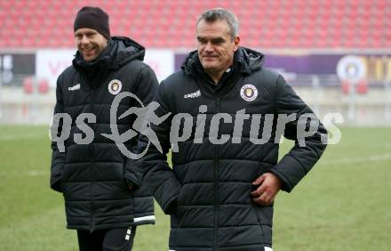 Fussball 2. Liga. SK Austria Klagenfurt gegen  SC Austria Lustenau.  Co-Trainer Martin Lassnig, Trainer Robert Micheu (Klagenfurt). Klagenfurt, am 29.11.2020.
Foto: Kuess
www.qspictures.net
---
pressefotos, pressefotografie, kuess, qs, qspictures, sport, bild, bilder, bilddatenbank