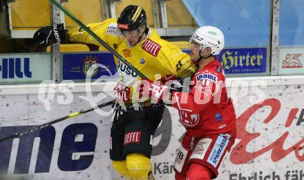 EBEL. Eishockey Bundesliga. KAC gegen	spusu Vienna Capitals. Lukas Haudum,  (KAC), Jerome Gauthier Leduc (Vienna). Klagenfurt, am 29.11.2020.
Foto: Kuess
www.qspictures.net

---
pressefotos, pressefotografie, kuess, qs, qspictures, sport, bild, bilder, bilddatenbank