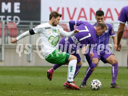 Fussball 2. Liga. SK Austria Klagenfurt gegen  SC Austria Lustenau.  Benjamin Hadzic, Darijo Pecirep,  (Klagenfurt), Christoph Freitag  (Lustenau). Klagenfurt, am 29.11.2020.
Foto: Kuess
www.qspictures.net
---
pressefotos, pressefotografie, kuess, qs, qspictures, sport, bild, bilder, bilddatenbank