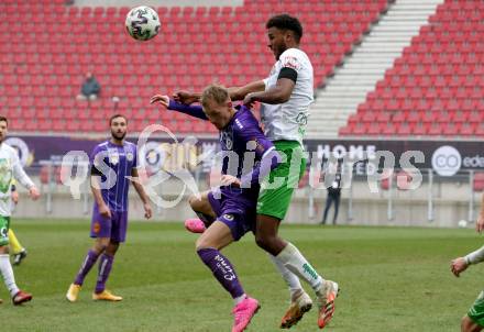 Fussball 2. Liga. SK Austria Klagenfurt gegen  SC Austria Lustenau.  Benjamin Hadzic (Klagenfurt),  Till Cissokho (Lustenau). Klagenfurt, am 29.11.2020.
Foto: Kuess
www.qspictures.net
---
pressefotos, pressefotografie, kuess, qs, qspictures, sport, bild, bilder, bilddatenbank