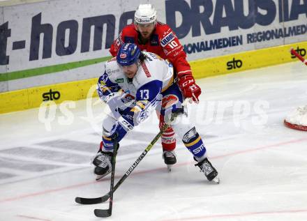 EBEL. Eishockey Bundesliga. VSV gegen KAC. Chris Collins (VSV), Thomas Vallant   (KAC). Villach, am 1.12.2020.
Foto: Kuess
www.qspictures.net
---
pressefotos, pressefotografie, kuess, qs, qspictures, sport, bild, bilder, bilddatenbank