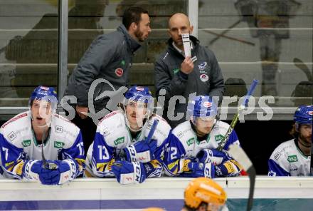 EBEL. Eishockey Bundesliga. VSV gegen Black Wings LINZ 1992.  Trainer Marco Pewal, Co-Trainer Patrick Machreich (VSV). Villach, am 6.12.2020.
Foto: Kuess
www.qspictures.net
---
pressefotos, pressefotografie, kuess, qs, qspictures, sport, bild, bilder, bilddatenbank