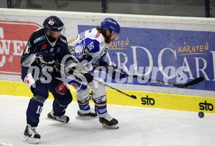 EBEL. Eishockey Bundesliga. VSV gegen Hydro Fehervar AV 19.  Patrick Bjorkstrand, (VSV), Istvan Bartalis  (Alba Volan). Villach, am 10.12.2020.
Foto: Kuess
www.qspictures.net
---
pressefotos, pressefotografie, kuess, qs, qspictures, sport, bild, bilder, bilddatenbank
